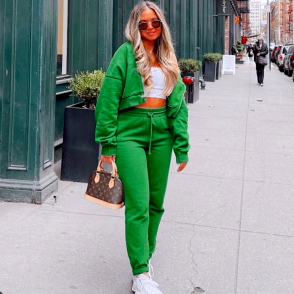 Nwt TNA boyfriend hoodie nature green S